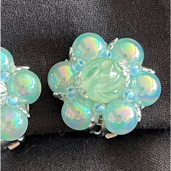 Vintage Iridescent Earrings - Picture 2 of 12